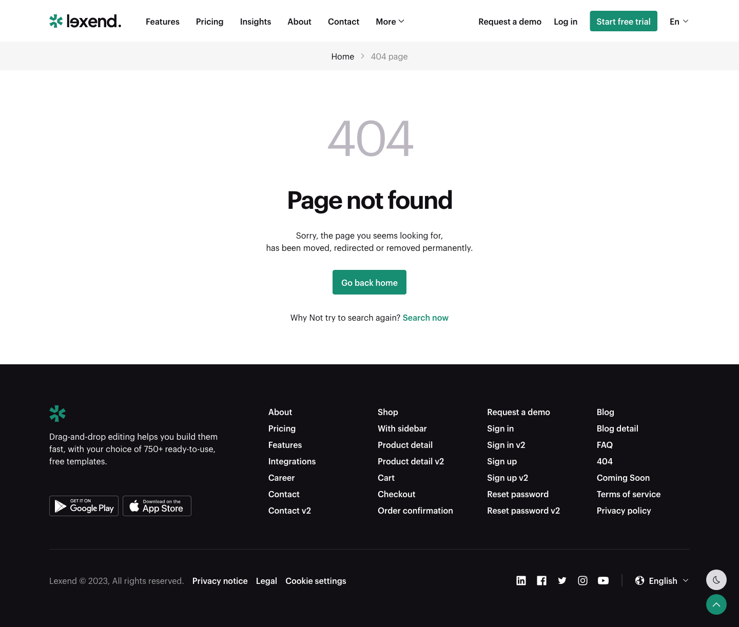 404 page