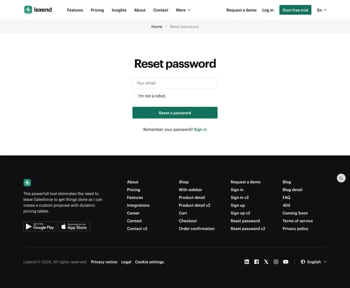 Reset password v2